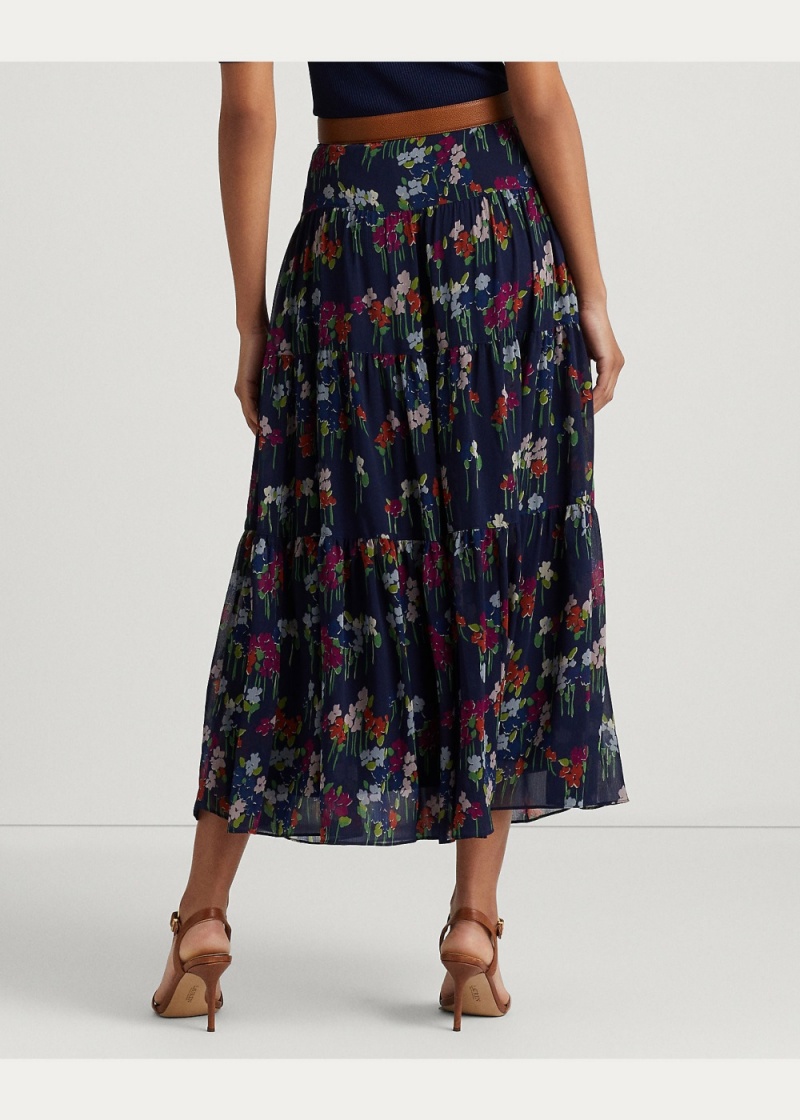 Falda Floral Crinkle Georgette Mujer Multicolor | NCFL02687 - vista 4