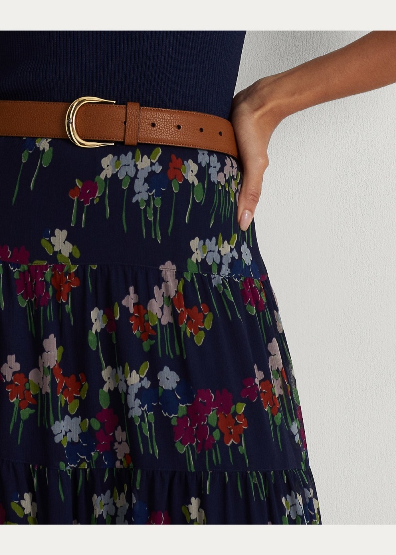 Falda Floral Crinkle Georgette Mujer Multicolor | NCFL02687 - vista 5
