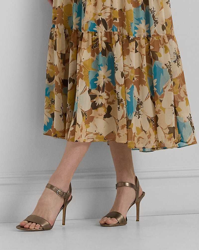 Falda Ralph Lauren Floral Crinkle Georgette Tiered Mujer Creme | QADKNHT-18 - vista 5