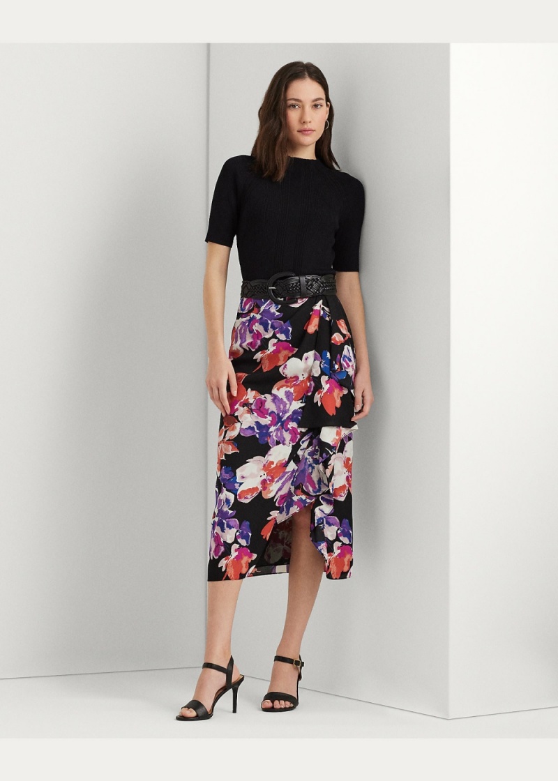 Falda Floral Georgette Midi Mujer Multicolor | ITWN59760 - vista 3