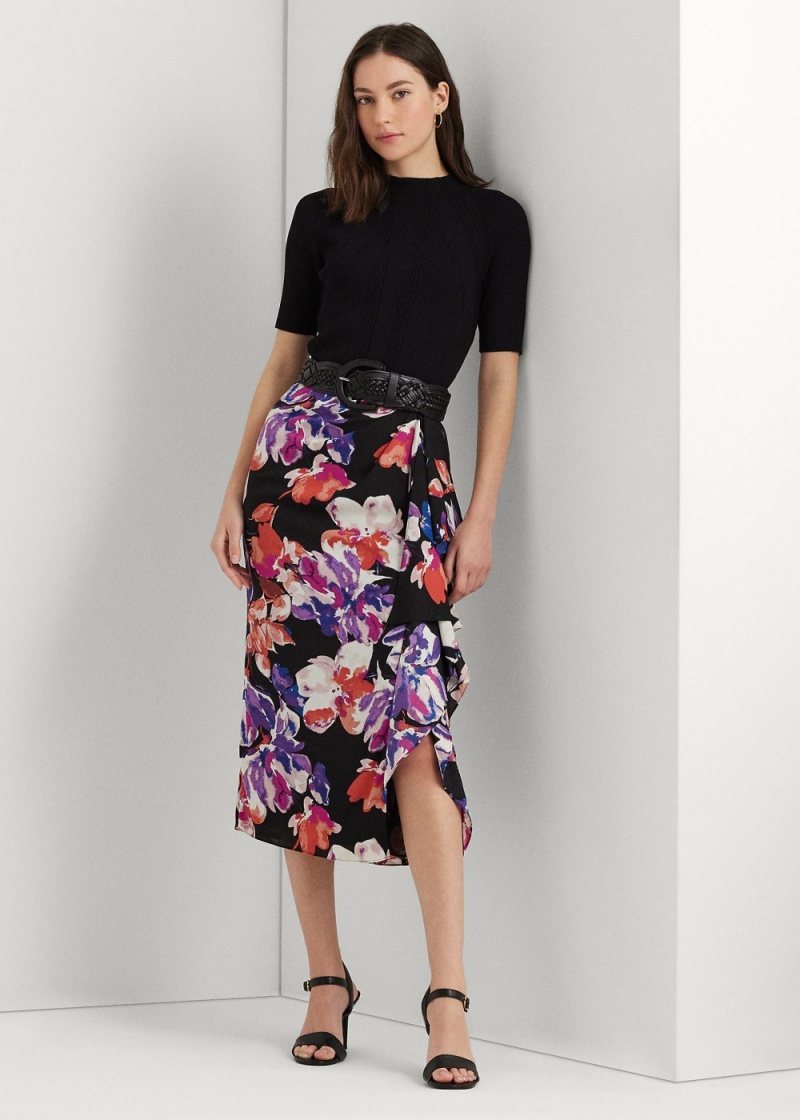 Falda Floral Georgette Midi Mujer Multicolor | ITWN59760 - vista 1