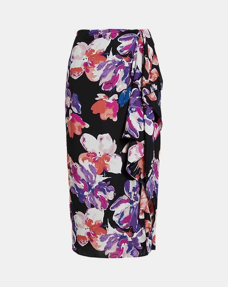 Falda Ralph Lauren Floral Georgette Midi Mujer Black/Purple/Multi | ALJHNWF-75 - vista 2