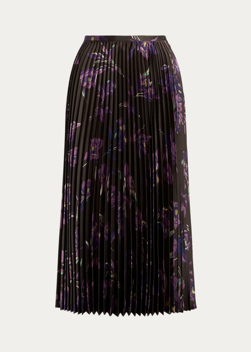 Falda Floral Plisado Satin Charmeuse Mujer Multicolor | TQUC15680 - vista 2