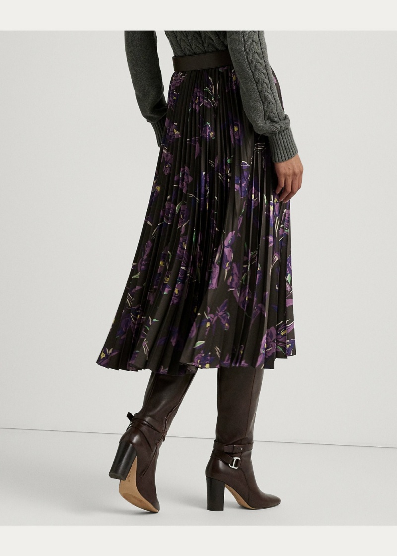 Falda Floral Plisado Satin Charmeuse Mujer Multicolor | TQUC15680 - vista 4