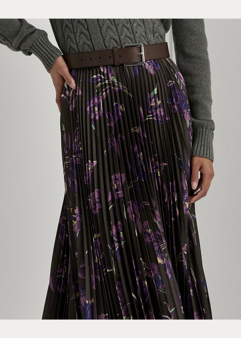 Falda Floral Plisado Satin Charmeuse Mujer Multicolor | TQUC15680 - vista 5