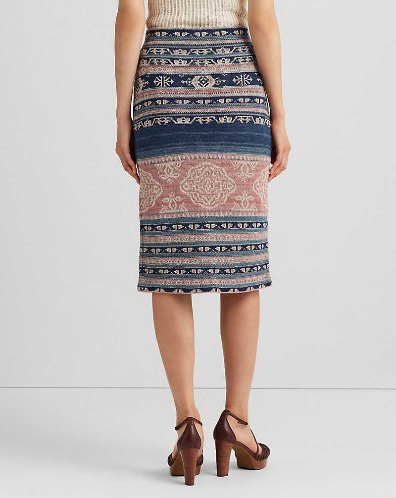 Falda Ralph Lauren Geo-Motif Linen-Cotton Pencil Mujer Multi | HZXAPTV-42 - vista 4