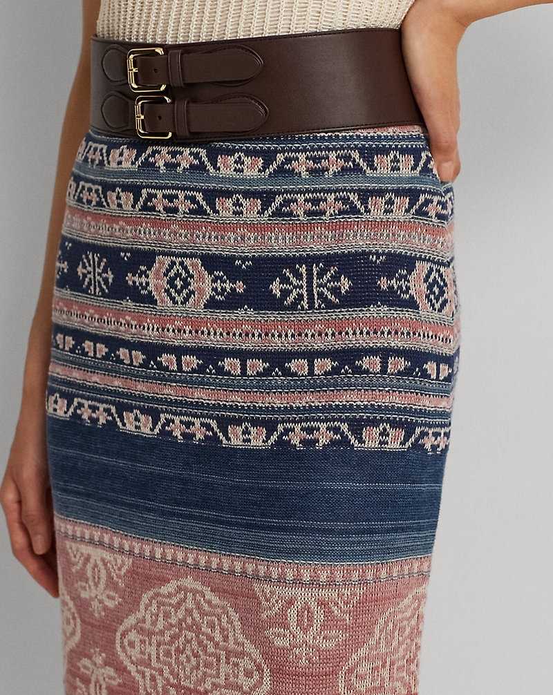 Falda Ralph Lauren Geo-Motif Linen-Cotton Pencil Mujer Multi | HZXAPTV-42 - vista 5