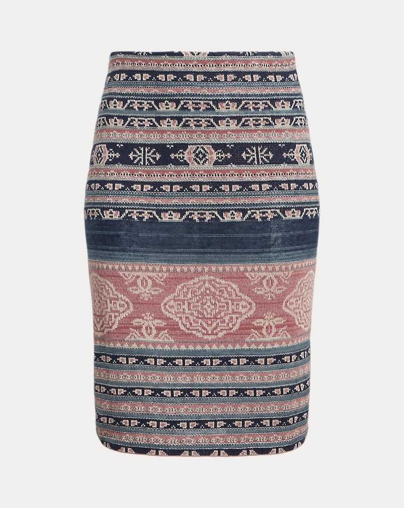 Falda Ralph Lauren Geo-Motif Linen-Cotton Pencil Mujer Multi | AZMSIXH-97 - vista 2
