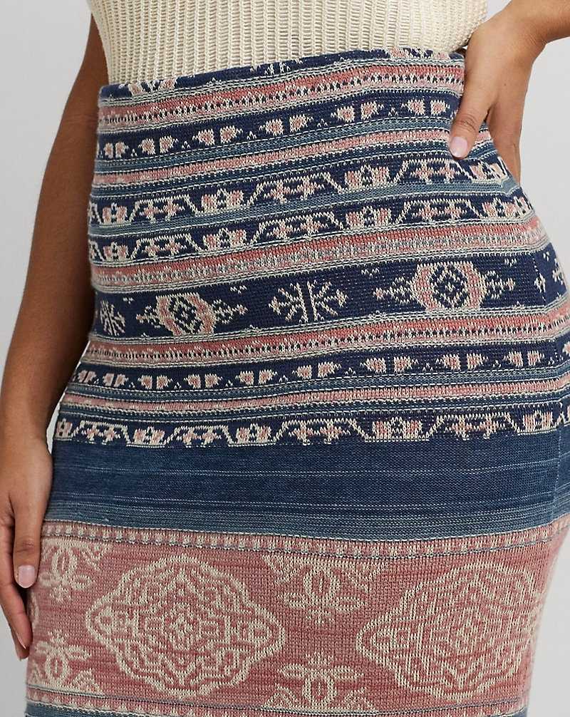 Falda Ralph Lauren Geo-Motif Linen-Cotton Pencil Mujer Multi | AZMSIXH-97 - vista 5