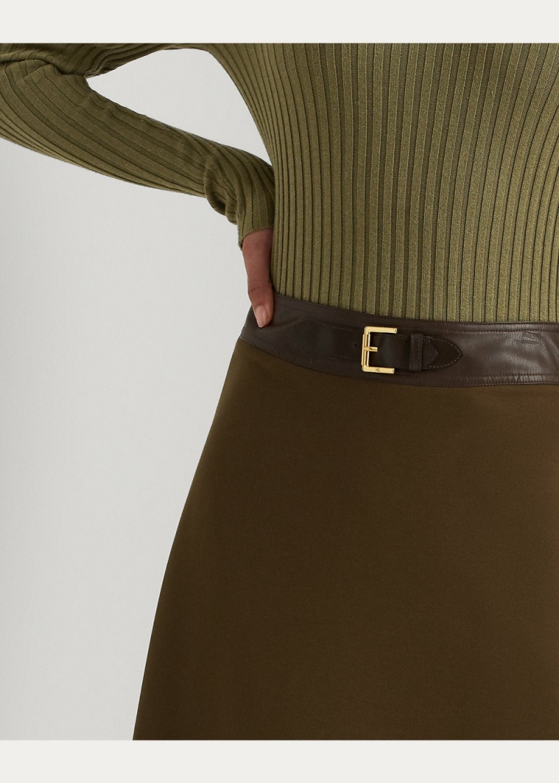 Falda Hebilla-Trim Ponte A-Line Mujer Verdes | AJFP10923 - vista 4