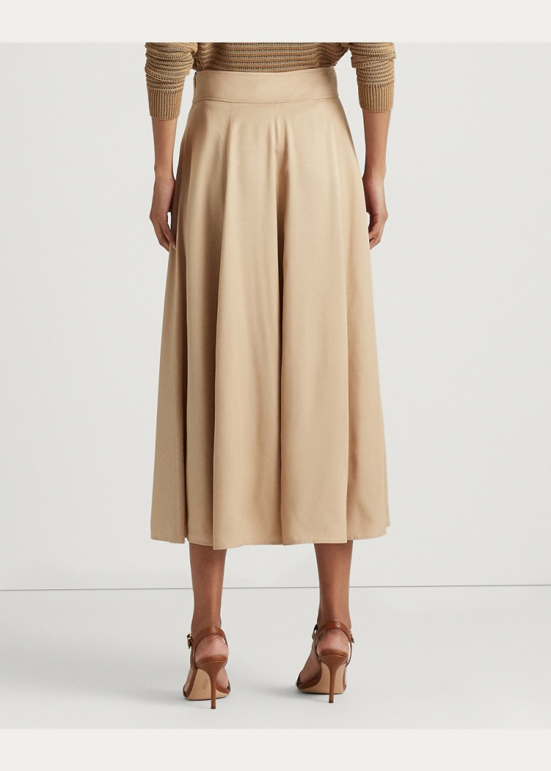 Falda Hebilla-Trim Twill A-Line Mujer Marrom | AZVL91852 - vista 4