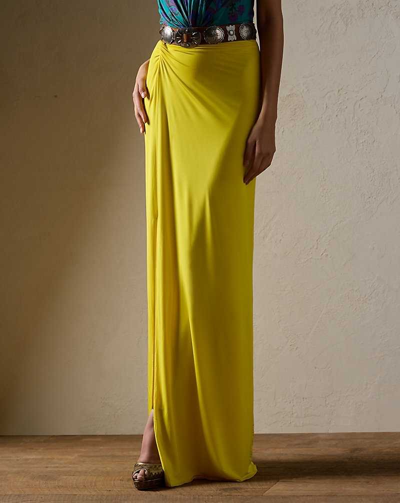 Falda Ralph Lauren Jersey Sarong Maxiskirt Mujer Daffodil | VMFKCDW-30 - vista 3