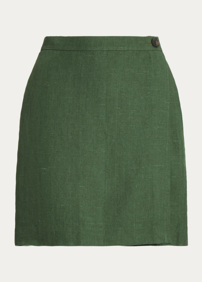 Falda Linen Twill Wrap Mujer Verdes | RMQF94182 - vista 2