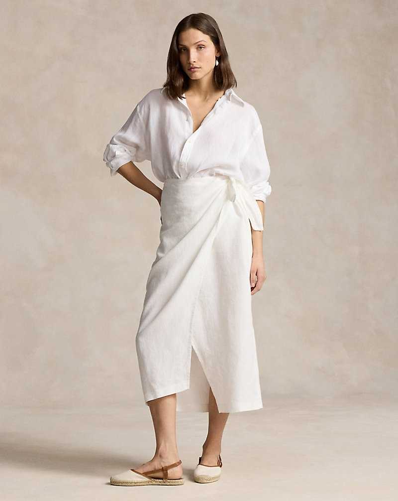 Falda Ralph Lauren Linen Wrap Mujer Nevis | FGHNLTO-27 - vista 1