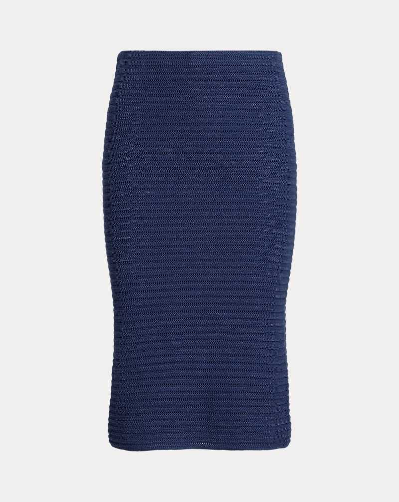 Falda Ralph Lauren Linen-Cotton Pencil Mujer Azules | TEAIXJH-49 - vista 2