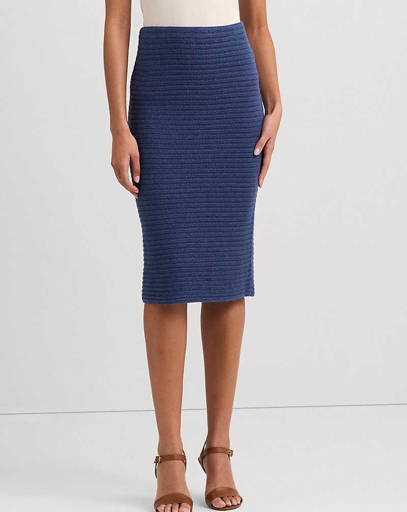Falda Ralph Lauren Linen-Cotton Pencil Mujer Azules | TEAIXJH-49 - vista 3