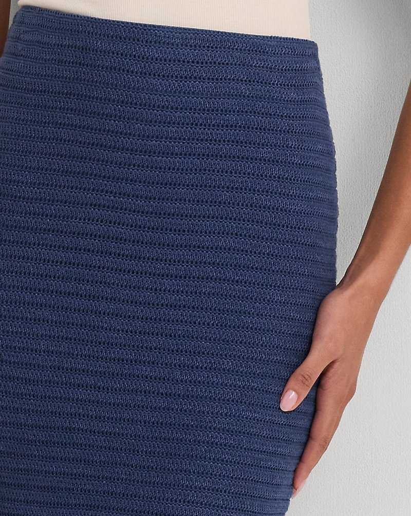 Falda Ralph Lauren Linen-Cotton Pencil Mujer Azules | TEAIXJH-49 - vista 5