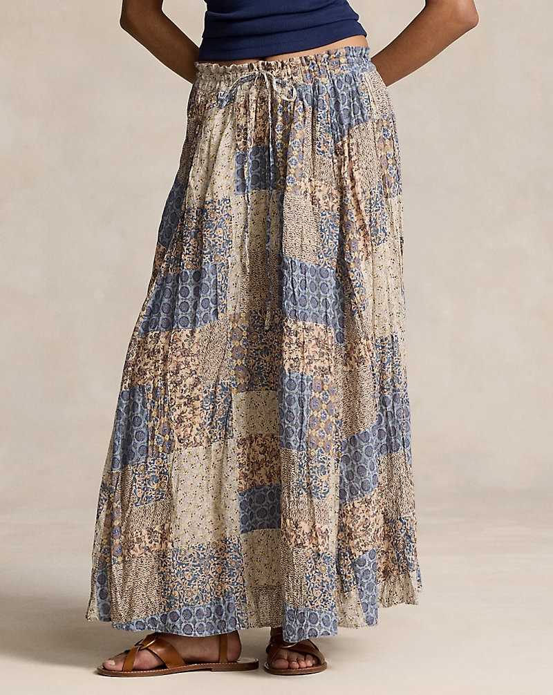 Falda Ralph Lauren Patchwork Crinkled Cotton Gauze Mujer Medallion Patchwork | SBJWTYD-08 - vista 3