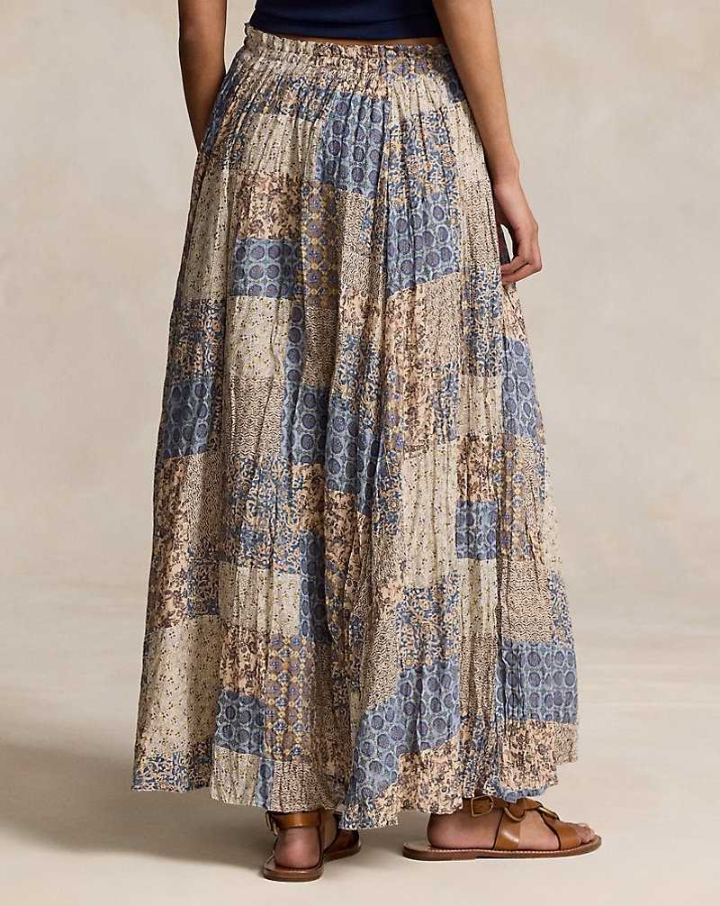 Falda Ralph Lauren Patchwork Crinkled Cotton Gauze Mujer Medallion Patchwork | SBJWTYD-08 - vista 4