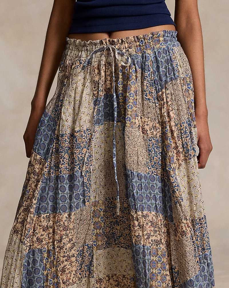 Falda Ralph Lauren Patchwork Crinkled Cotton Gauze Mujer Medallion Patchwork | SBJWTYD-08 - vista 5