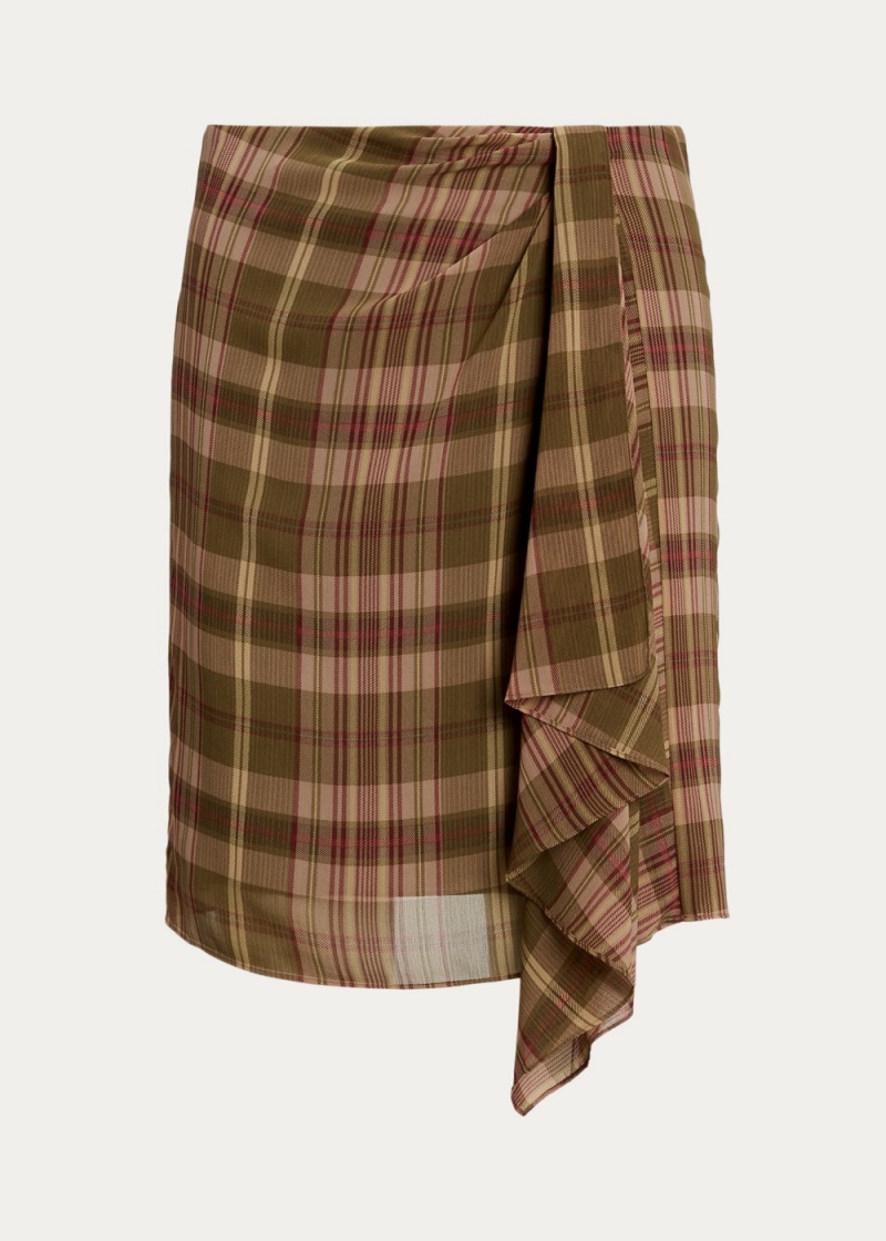 Falda Plaid Ruffle-Trim Georgette Mujer Multicolor | FCUO32051 - vista 2