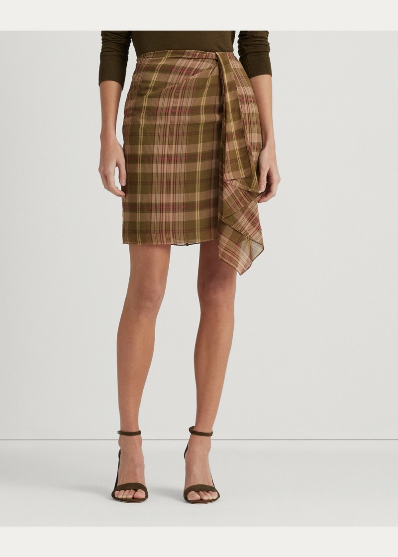 Falda Plaid Ruffle-Trim Georgette Mujer Multicolor | FCUO32051 - vista 3