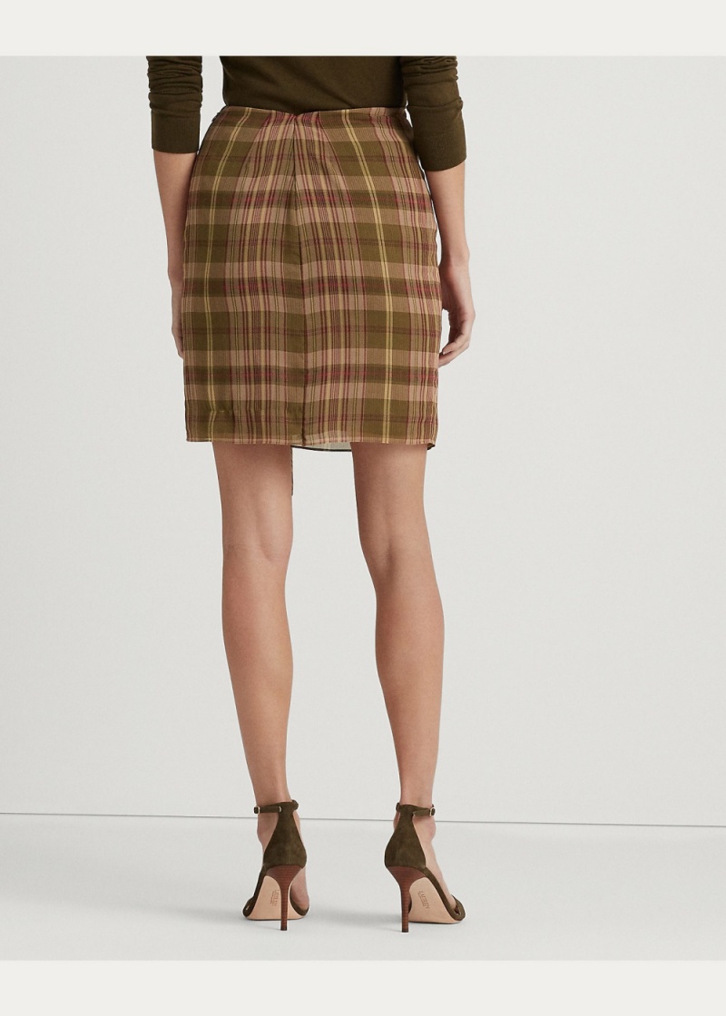 Falda Plaid Ruffle-Trim Georgette Mujer Multicolor | FCUO32051 - vista 4