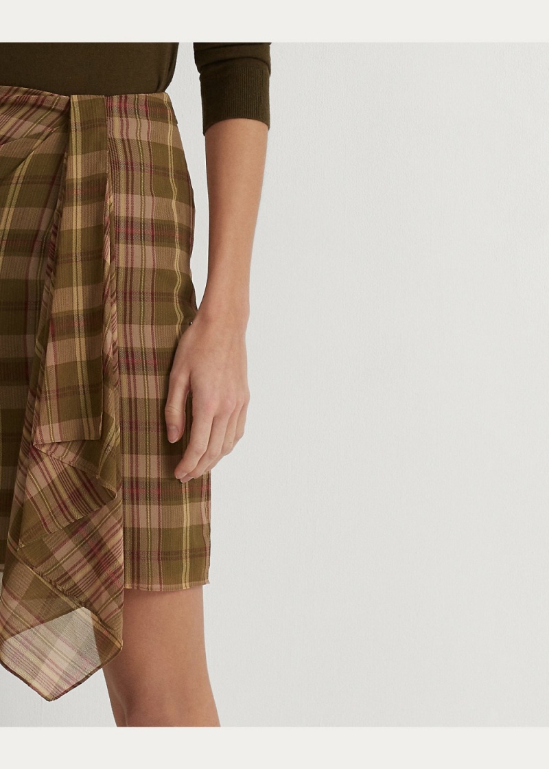 Falda Plaid Ruffle-Trim Georgette Mujer Multicolor | FCUO32051 - vista 5