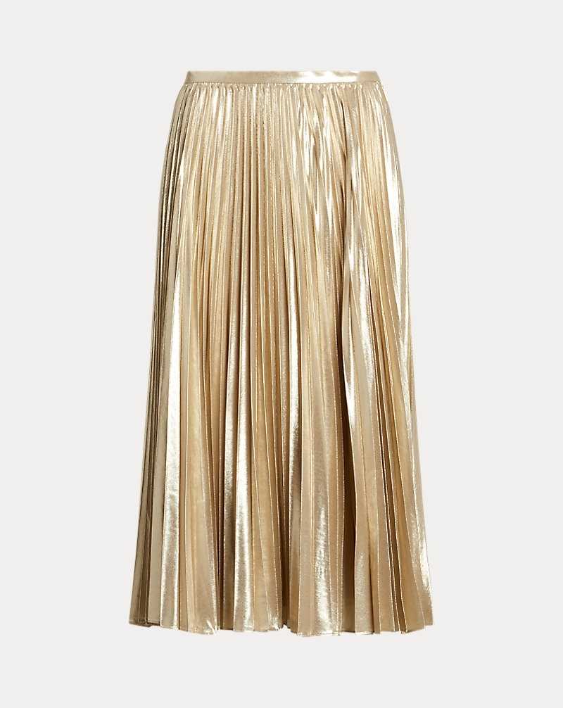 Falda Ralph Lauren Pleated Metallic Chiffon Mujer Dorados | CHOBSGX-39 - vista 2