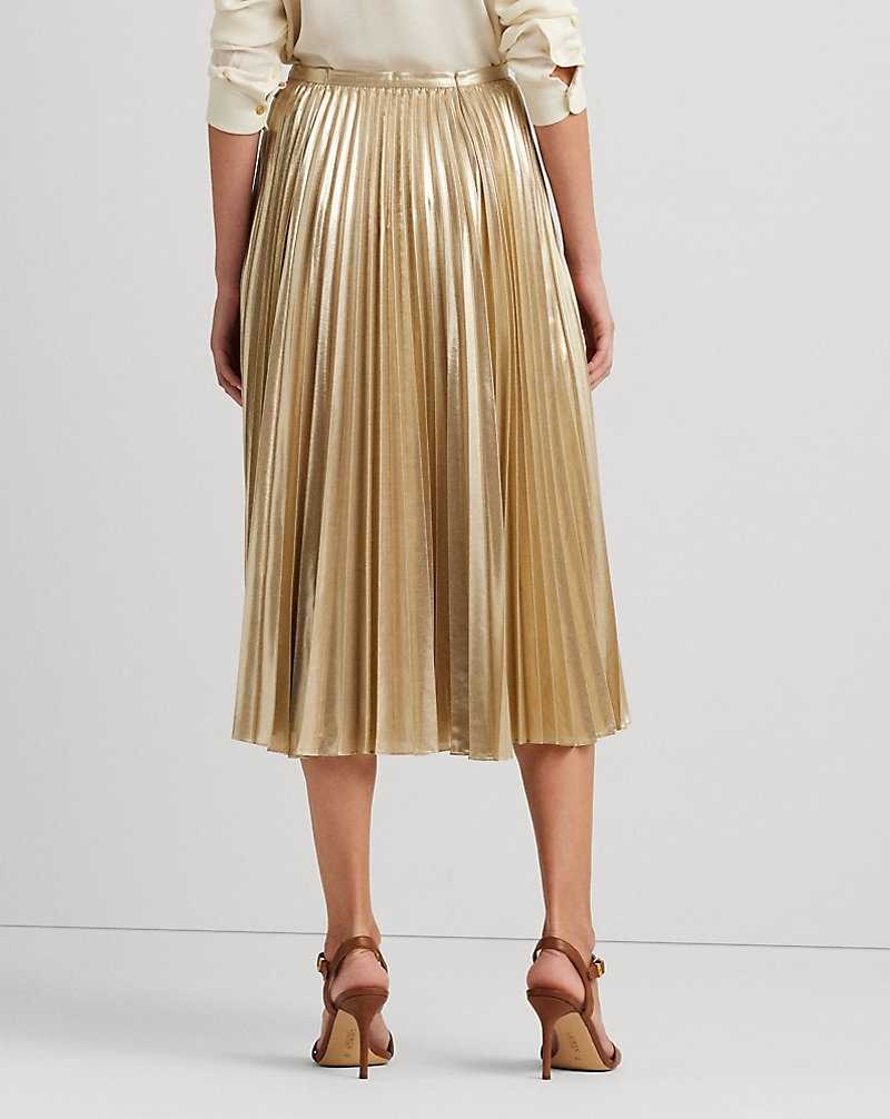Falda Ralph Lauren Pleated Metallic Chiffon Mujer Dorados | CHOBSGX-39 - vista 4