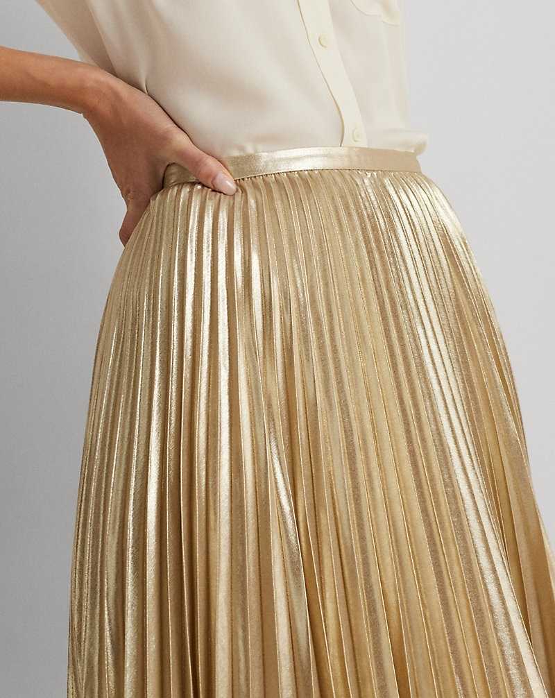Falda Ralph Lauren Pleated Metallic Chiffon Mujer Dorados | CHOBSGX-39 - vista 5