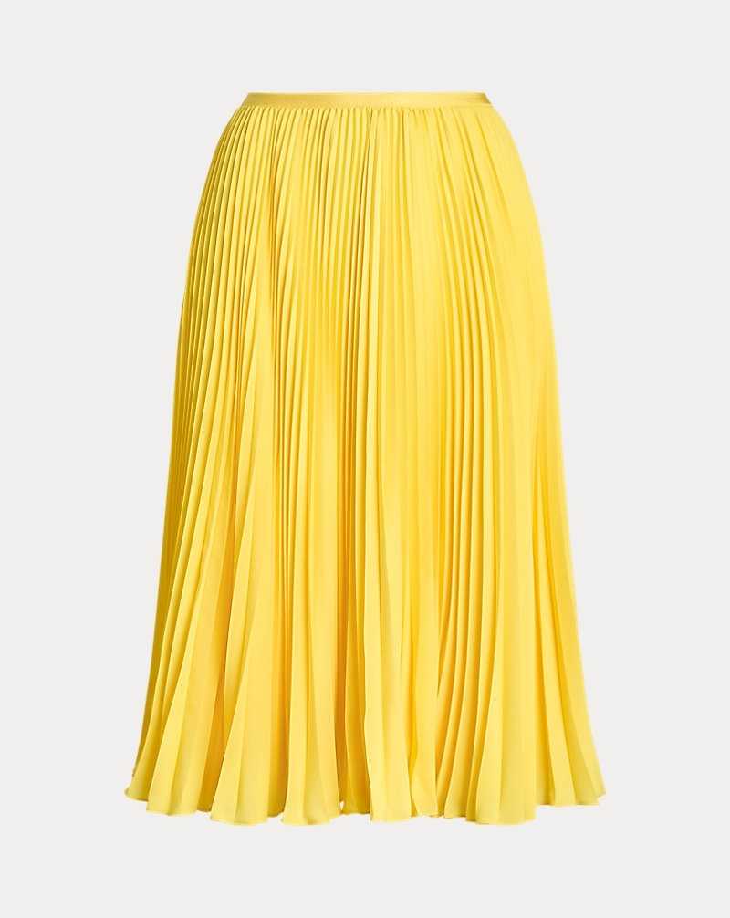 Falda Ralph Lauren Pleated Midi Mujer Amarillos | EDLHJIO-82 - vista 2