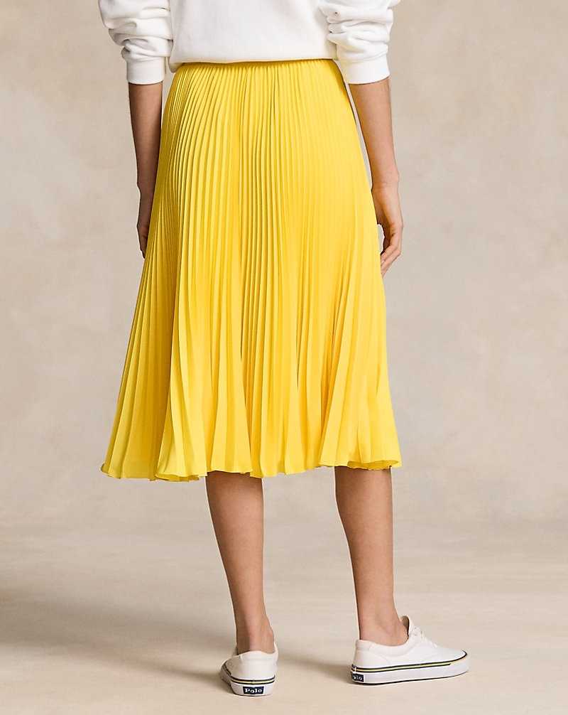 Falda Ralph Lauren Pleated Midi Mujer Amarillos | EDLHJIO-82 - vista 4