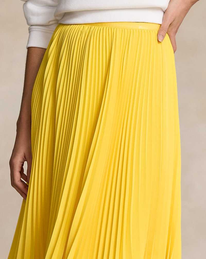 Falda Ralph Lauren Pleated Midi Mujer Amarillos | EDLHJIO-82 - vista 5