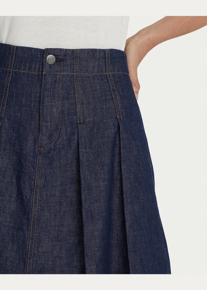 Falda Plisado Denim Miniskirt Mujer Azules | CKTN13874 - vista 5