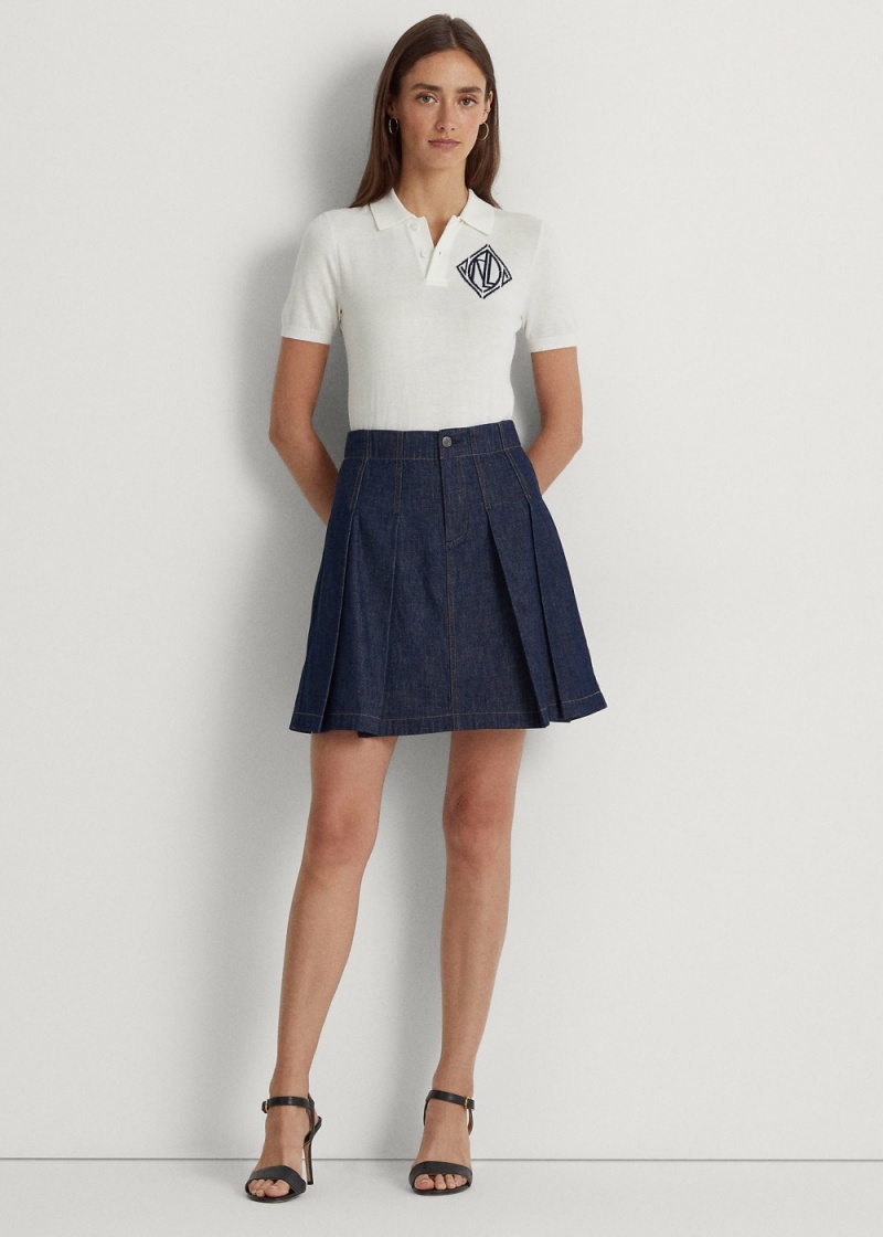 Falda Plisado Denim Miniskirt Mujer Azules | CKTN13874 - vista 1