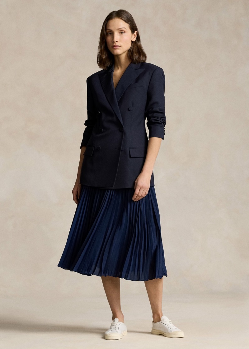 Falda Plisado Georgette Mujer Azul Marino | CFOJ71692 - vista 1