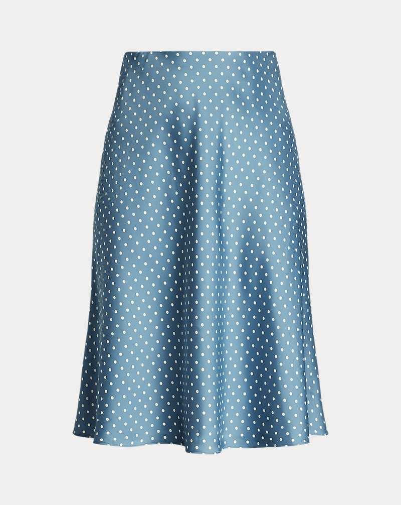 Falda Ralph Lauren Polka-Dot Satin Charmeuse Midi Mujer Blue/Cream | FCZKNUX-82 - vista 2
