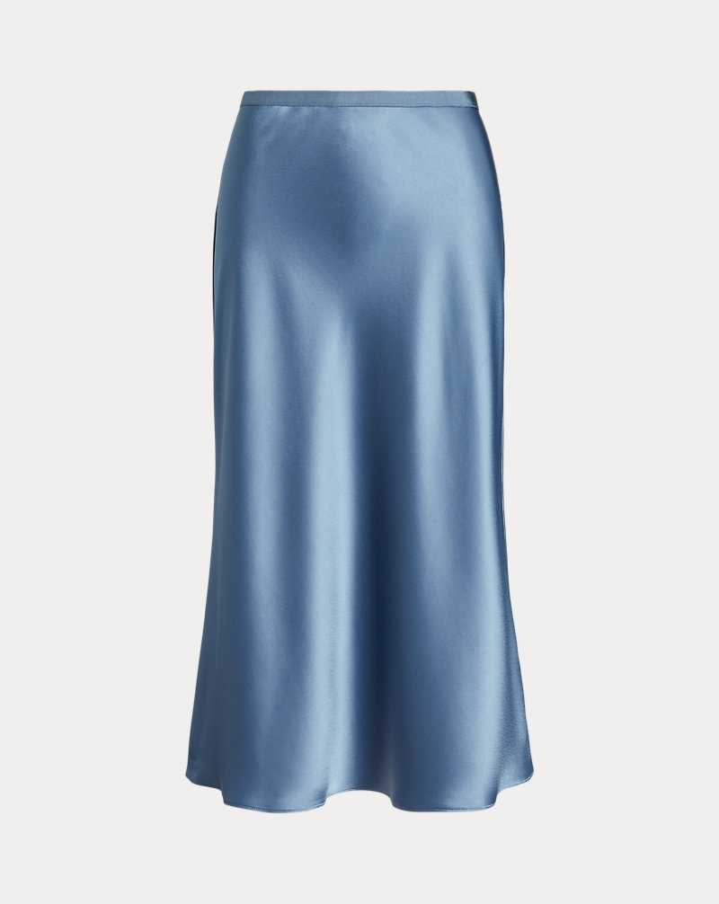 Falda Ralph Lauren Satin Midi Mujer Azules | ITSFPVX-86 - vista 2