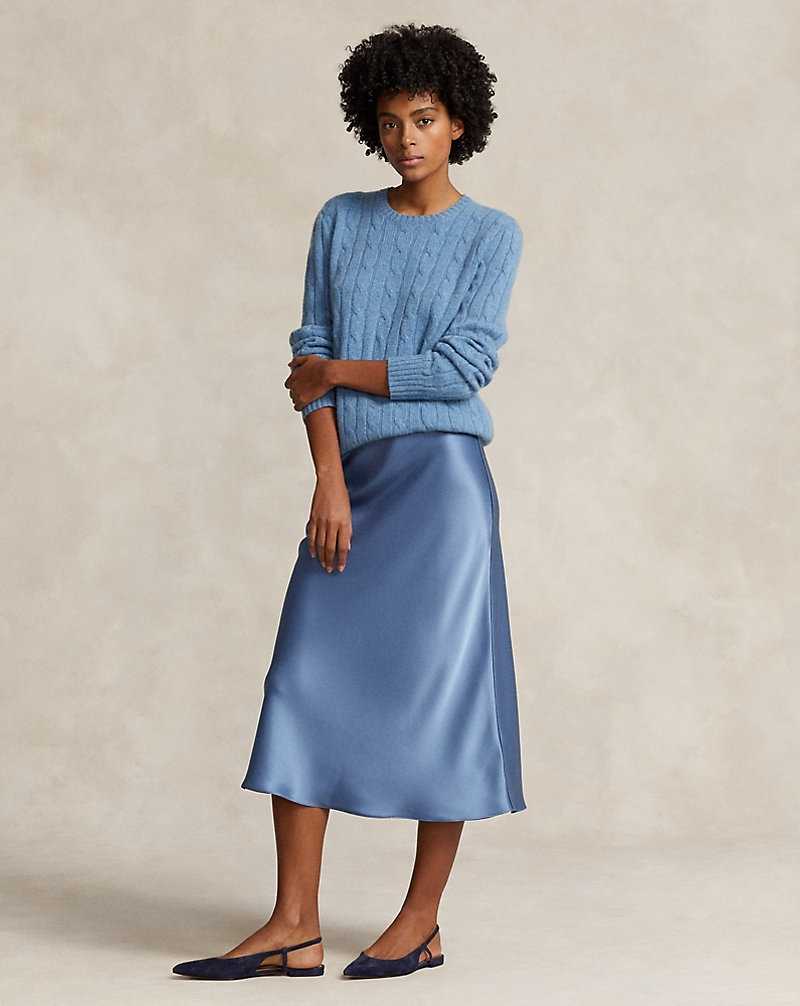 Falda Ralph Lauren Satin Midi Mujer Azules | ITSFPVX-86 - vista 1
