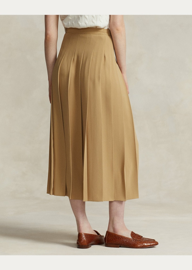 Falda Satin Plisado A-Line Midi Mujer Marrom | YFWM36249 - vista 4