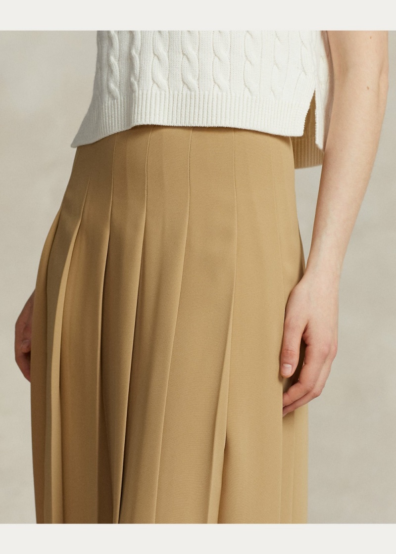 Falda Satin Plisado A-Line Midi Mujer Marrom | YFWM36249 - vista 5