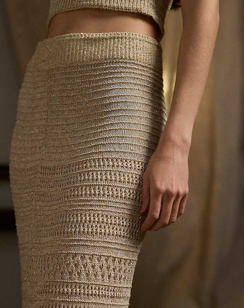 Falda Ralph Lauren Sequined Textured Maxiskirt Mujer Tan Multi | DARXTYF-57 - vista 5