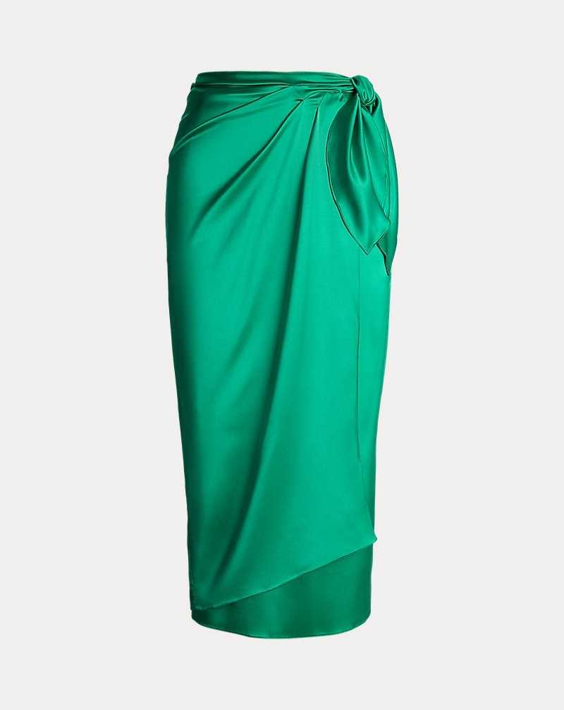 Falda Ralph Lauren Short Danyelle Washed Charmeuse Mujer Meadow | UMYZEOX-42 - vista 2