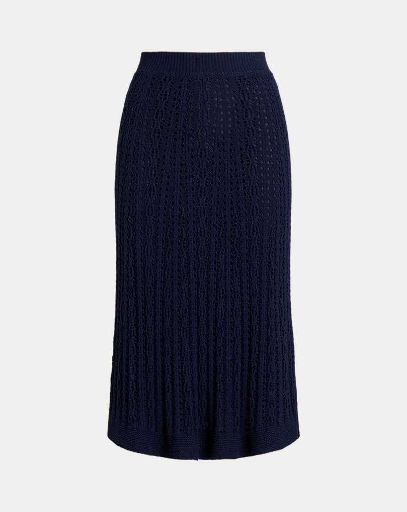 Falda Ralph Lauren Silk Boucle Midi Mujer Azul Marino | ZSGPUAY-40 - vista 2