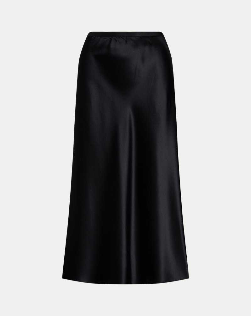 Falda Ralph Lauren Silk Charmeuse Mujer Negros | PYLOFDJ-06 - vista 2
