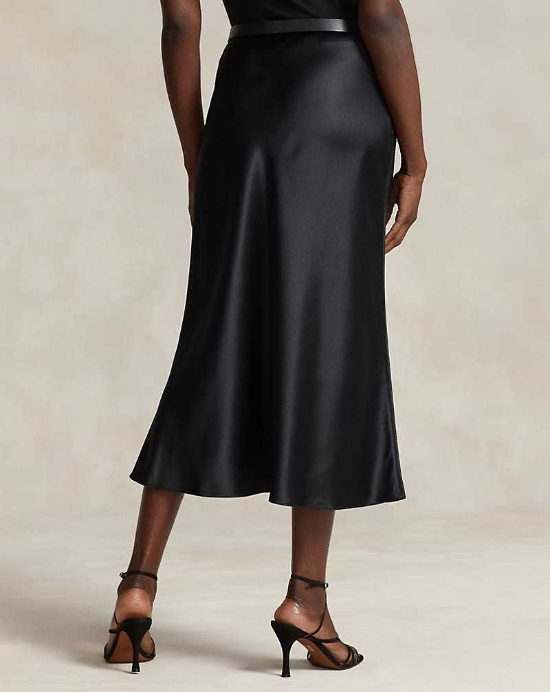 Falda Ralph Lauren Silk Charmeuse Mujer Negros | PYLOFDJ-06 - vista 4