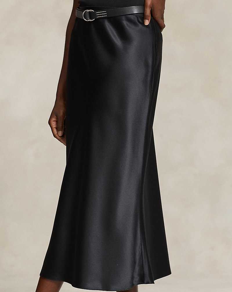 Falda Ralph Lauren Silk Charmeuse Mujer Negros | PYLOFDJ-06 - vista 5