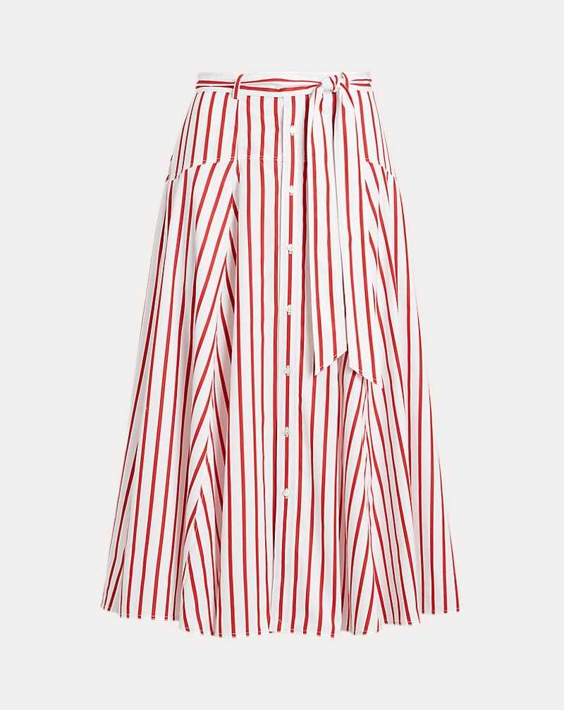 Falda Ralph Lauren Striped Cotton A-Line Mujer Rayas | DRCWBEF-74 - vista 2