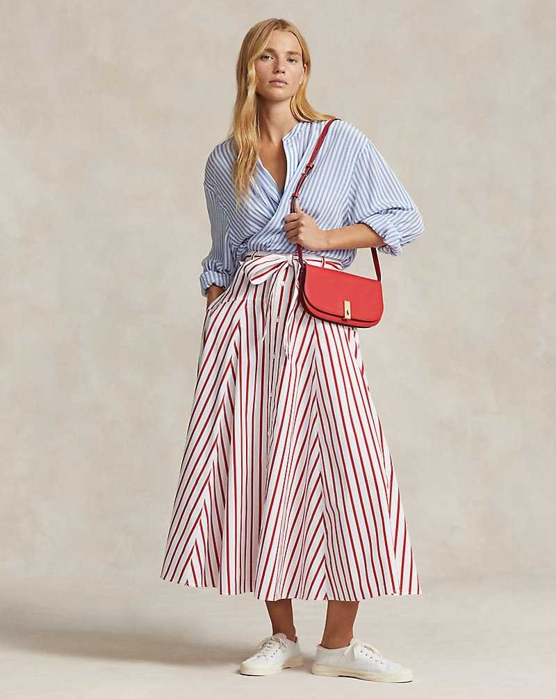 Falda Ralph Lauren Striped Cotton A-Line Mujer Rayas | DRCWBEF-74 - vista 1